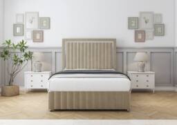 "Sloomy Boston Chrome Coniston Divan Base No Drawers-26"" Headboard- Footboard in Cream - Size: King" - thumbnail 2