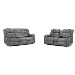 Furnishings For Less UK Orlando Grey Leather 3 Piece Electric Reclining Sofas 3 + 2 + 1 - thumbnail 6