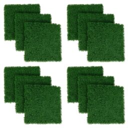 Costway 12 Pcs Artificial Grass Wall Panels 50 x 50cm Faux Green Moss Panels - Size: 50 x 50 cm - thumbnail 1