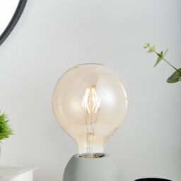 FurnitureboxUK Kayla Industrial Grey Concrete & Smoked Glass Table Lamp - thumbnail 3