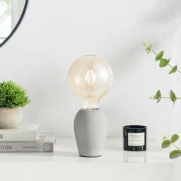FurnitureboxUK Kayla Industrial Grey Concrete & Smoked Glass Table Lamp - thumbnail 2