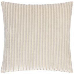 Paoletti Savoy Stripe Velvet Cushion in Ivory - Size: 50 cm x 50 cm - thumbnail 2