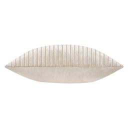 Paoletti Savoy Stripe Velvet Cushion in Ivory - Size: 50 cm x 50 cm - thumbnail 4
