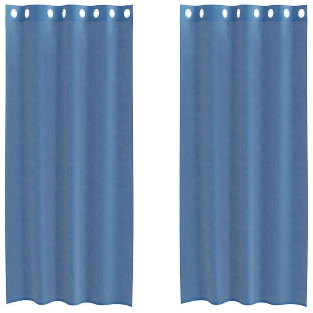 Berkfield Home Voile Curtains with Grommets 2 pcs Royal Blue - image 1