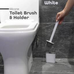 KORVIXA White Toilet Brush Cleaning Holder Base Set