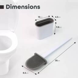 KORVIXA White Toilet Brush Cleaning Holder Base Set - thumbnail 2