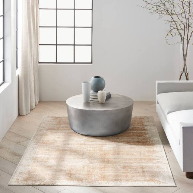The Rug Shop UK Gold Modern Abstract Polyester Easy To Clean Latex Back Area Rug - Size: 160 cm x 220 cm - image 1