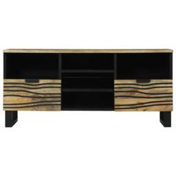 Berkfield Home TV Cabinet, 100x33.5x46 cm, made from solid mango wood in Beige - Size: 100x33.5x46 cm - thumbnail 1