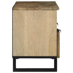 Berkfield Home TV Cabinet, 100x33.5x46 cm, made from solid mango wood in Beige - Size: 100x33.5x46 cm - thumbnail 4