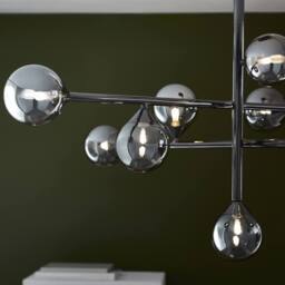 Netlighting Grosseto Multi Arm Pendant Black Chrome Smoked Mirror Glass 10x5W LED - thumbnail 4