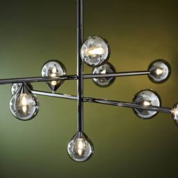 Netlighting Grosseto Multi Arm Pendant Black Chrome Smoked Mirror Glass 10x5W LED - thumbnail 5