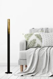 Eglo Barbotto Black Steel & Gold Floor Lamp - thumbnail 3