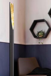 Eglo Barbotto Black Steel & Gold Floor Lamp - thumbnail 4