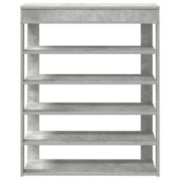 Berkfield Home Shoe Rack Concrete Oak 80x30x98 cm Engineered Wood in Grey - Size: 80 x 30 x 98 cm - thumbnail 4