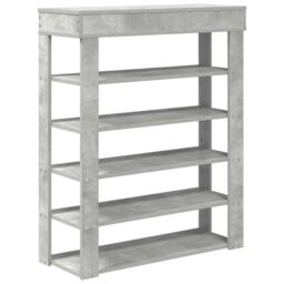 Berkfield Home Shoe Rack Concrete Oak 80x30x98 cm Engineered Wood in Grey - Size: 80 x 30 x 98 cm - thumbnail 6