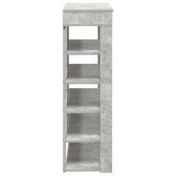 Berkfield Home Shoe Rack Concrete Oak 80x30x98 cm Engineered Wood in Grey - Size: 80 x 30 x 98 cm - thumbnail 5