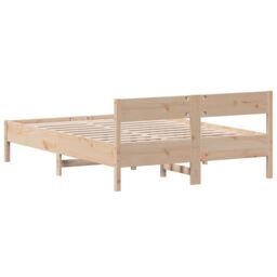 Berkfield Home Bed Frame without Mattress 120x190 cm Small Double Solid Wood Pine in Brown - thumbnail 6