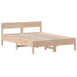 Berkfield Home Bed Frame without Mattress 120x190 cm Small Double Solid Wood Pine in Brown - thumbnail 3
