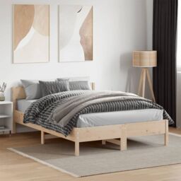Berkfield Home Bed Frame without Mattress 120x190 cm Small Double Solid Wood Pine in Brown - thumbnail 1