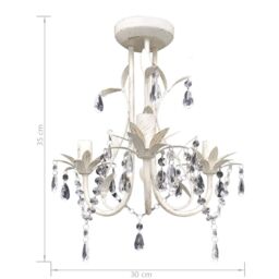 Berkfield Home Crystal Pendant Ceiling Lamp Chandeliers 4 pcs Elegant White - thumbnail 6