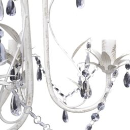 Berkfield Home Crystal Pendant Ceiling Lamp Chandeliers 4 pcs Elegant White - thumbnail 5