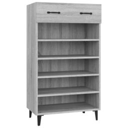 Berkfield Home Shoe Cabinet Grey Sonoma 60x35x105 cm Engineered Wood - Size: 60 x 35 x 105 cm - thumbnail 2