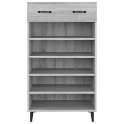 Berkfield Home Shoe Cabinet Grey Sonoma 60x35x105 cm Engineered Wood - Size: 60 x 35 x 105 cm - thumbnail 6