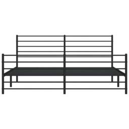 Berkfield Home Metal Bed Frame with Headboard & Footboard Black 193x203 cm - thumbnail 6