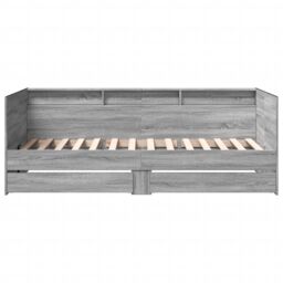Berkfield Home Daybed with Drawers without Mattress Grey Sonoma 90x200 cm - thumbnail 4