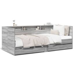 Berkfield Home Daybed with Drawers without Mattress Grey Sonoma 90x200 cm - thumbnail 2