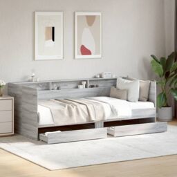 Berkfield Home Daybed with Drawers without Mattress Grey Sonoma 90x200 cm