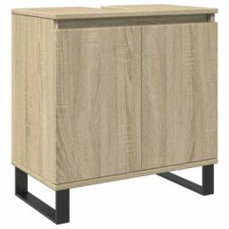 Berkfield Home Bathroom Cabinet Sonoma Oak 58x33x60 cm Engineered Wood in Light Tan - Size: 58 x 33 x 60 cm