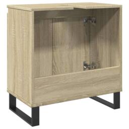 Berkfield Home Bathroom Cabinet Sonoma Oak 58x33x60 cm Engineered Wood in Light Tan - Size: 58 x 33 x 60 cm - thumbnail 5