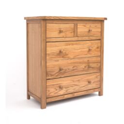 Cabinet Bits Trivento 5 Drawer Chest of Drawers Wood Knob in Natural - thumbnail 2