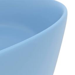 Berkfield Home Luxury Wash Basin Round Matt Light Blue 40x15 cm Ceramic - thumbnail 5
