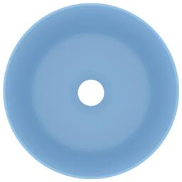 Berkfield Home Luxury Wash Basin Round Matt Light Blue 40x15 cm Ceramic