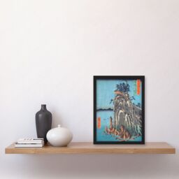 Artery8 Abuto, Kannon Temple Bingo Province Utagawa Hiroshige Japan Woodblock Artwork Framed Wall Art Print A4 in Black - thumbnail 2