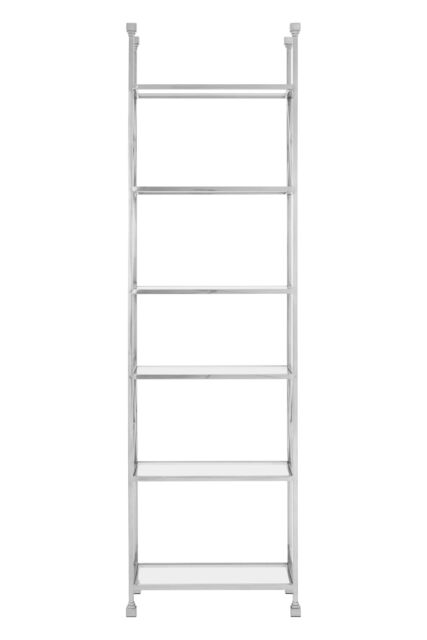 Orsina Silver Cross Design Bookshelf, Decorative Metallic Shelves, Storage Kid's Room Ladder Shelf, Corner Shelf Unit - image 1