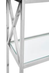 Orsina Silver Cross Design Bookshelf, Decorative Metallic Shelves, Storage Kid's Room Ladder Shelf, Corner Shelf Unit - thumbnail 4
