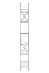 Orsina Silver Cross Design Bookshelf, Decorative Metallic Shelves, Storage Kid's Room Ladder Shelf, Corner Shelf Unit - thumbnail 3