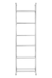 Orsina Silver Cross Design Bookshelf, Decorative Metallic Shelves, Storage Kid's Room Ladder Shelf, Corner Shelf Unit - thumbnail 1