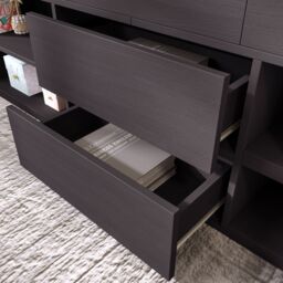 Matteo Cabin Bed Mid Sleeper Bed Frame Storage with Drawers Shelf Storage in Taupe - Size: Single - thumbnail 7