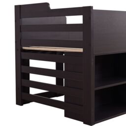 Matteo Cabin Bed Mid Sleeper Bed Frame Storage with Drawers Shelf Storage in Taupe - Size: Single - thumbnail 6
