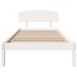 Berkfield Home Bed Frame with Headboard White 100x200 cm Solid Wood Pine - thumbnail 6