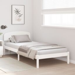 Berkfield Home Bed Frame with Headboard White 100x200 cm Solid Wood Pine - thumbnail 5