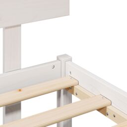 Berkfield Home Bed Frame with Headboard White 100x200 cm Solid Wood Pine - thumbnail 9