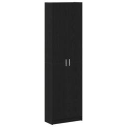 Berkfield Home Wardrobe Black Oak 55x25x189 cm Engineered Wood - Size: 55 x 25 x 189 cm - thumbnail 3