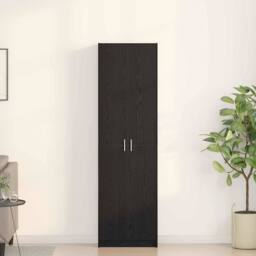 Berkfield Home Wardrobe Black Oak 55x25x189 cm Engineered Wood - Size: 55 x 25 x 189 cm - thumbnail 2