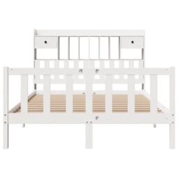 Berkfield Home Bookcase Bed without Mattress White 140x200 cm Solid Wood Pine - thumbnail 4
