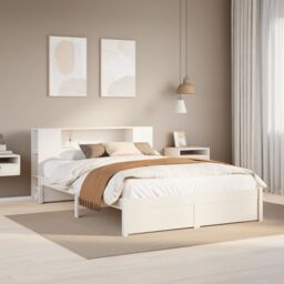 Berkfield Home Bookcase Bed without Mattress White 140x190cm Solid Wood Pine - Size: 140x190 cm - thumbnail 1